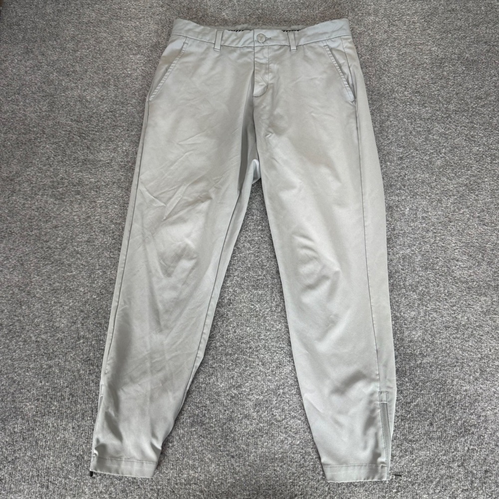 Primo Golf Jogger Pants Mens 30x26 Gray Tapered Zipper Cuff Performance Stretch
